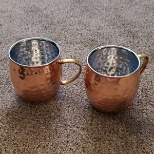 Set of two (2) copper cups